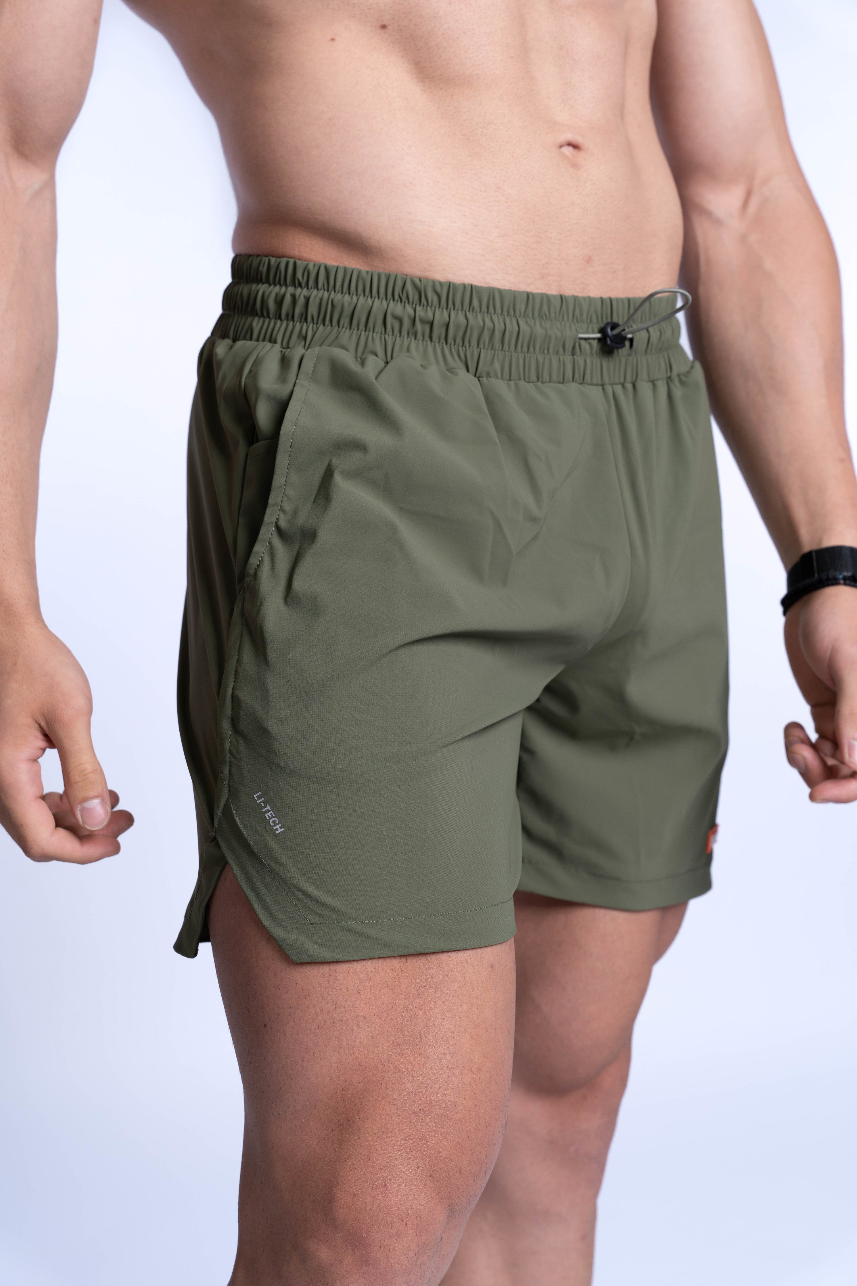 Li-Tech Active Shorts - Olive Green