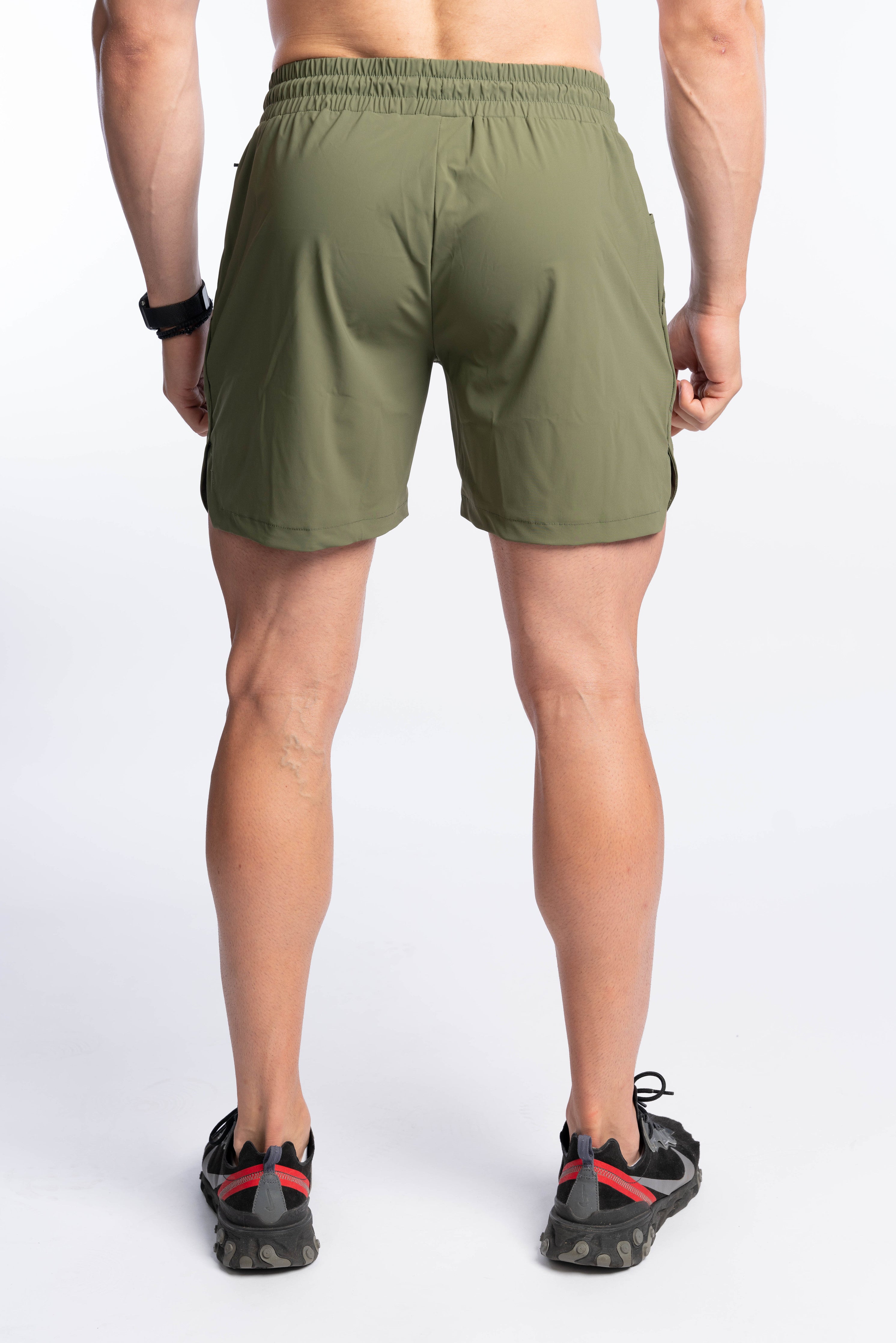 Li-Tech Active Shorts - Olive Green